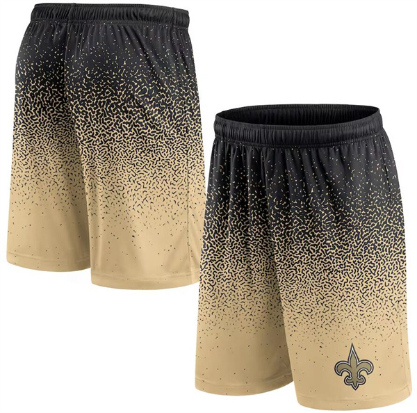 Men's New Orleans Saints Black/Gold Ombre Shorts Men's New Orleans Saints Black/Gold Ombre Shorts